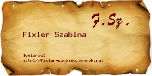 Fixler Szabina névjegykártya